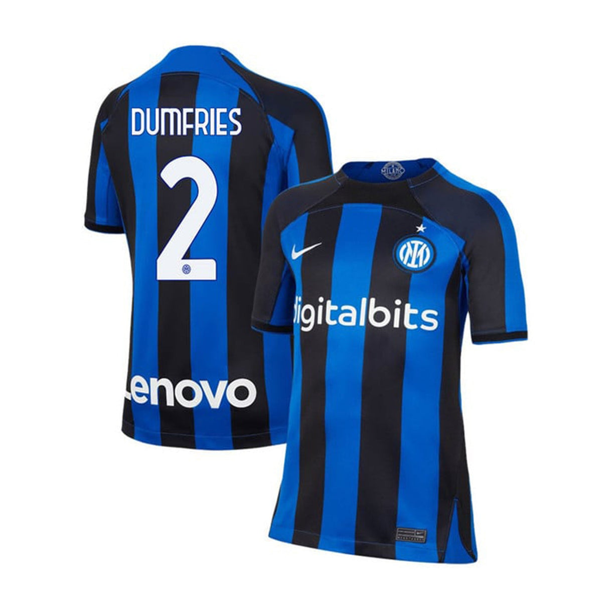 Denzel Dumfries Inter Milan 2 Jersey - Kit Captain