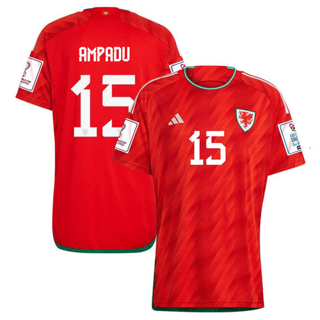 Ethan Ampadu Wales 15 Fifa World Cup Jersey - Kit Captain