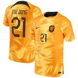 Frenkie de Jong Netherlands 21 FIFA World Cup Jersey - Kit Captain