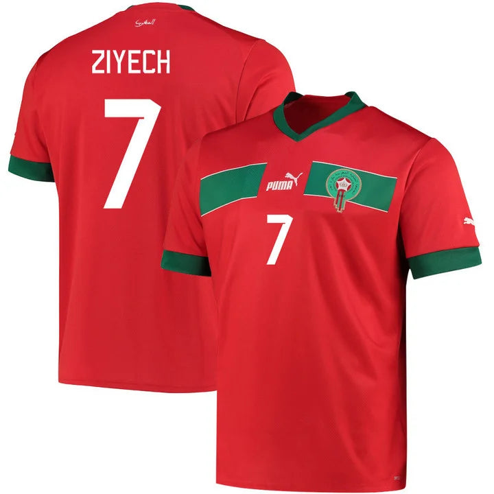 Hakim Ziyech Morocco 7 FIFA World Cup Jersey - Kit Captain