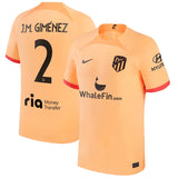 Jose Maria Gimenez Atletico Madrid 2 Jersey - Kit Captain