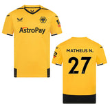 Matheus Nunes Wolves 27 Jersey - Kit Captain