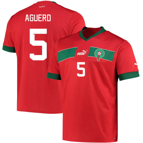 Nayef Aguerd Morocco 5 FIFA World Cup Jersey - Kit Captain