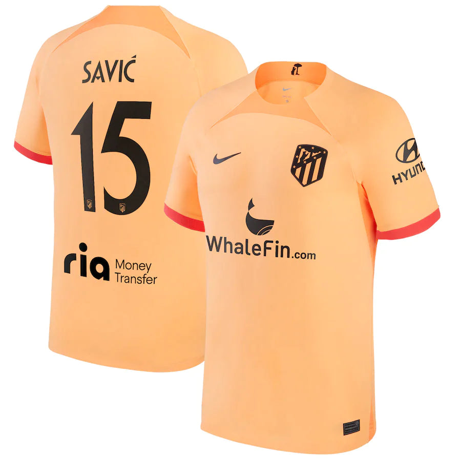 Stefan Savic Atletico Madrid 15 Jersey - Kit Captain