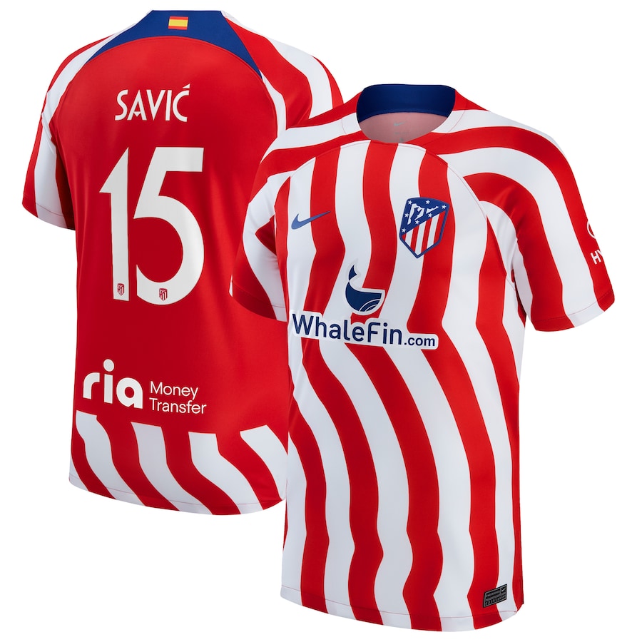 Stefan Savic Atletico Madrid 15 Jersey - Kit Captain