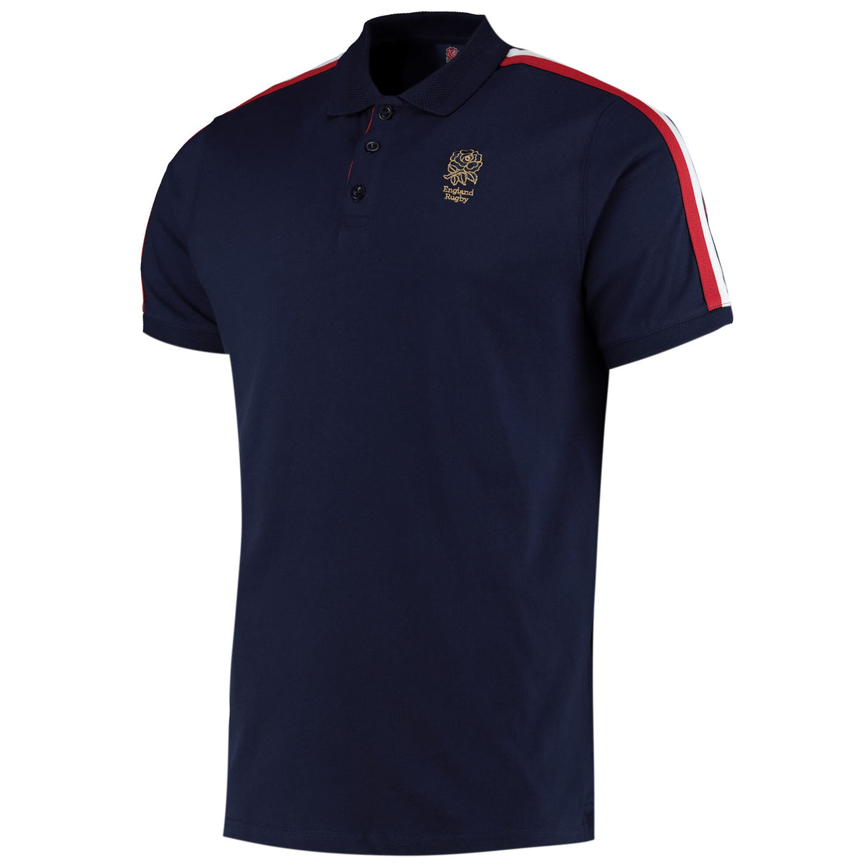 England Iconic Rib Panel Polo Shirt - Navy - Mens - Kit Captain