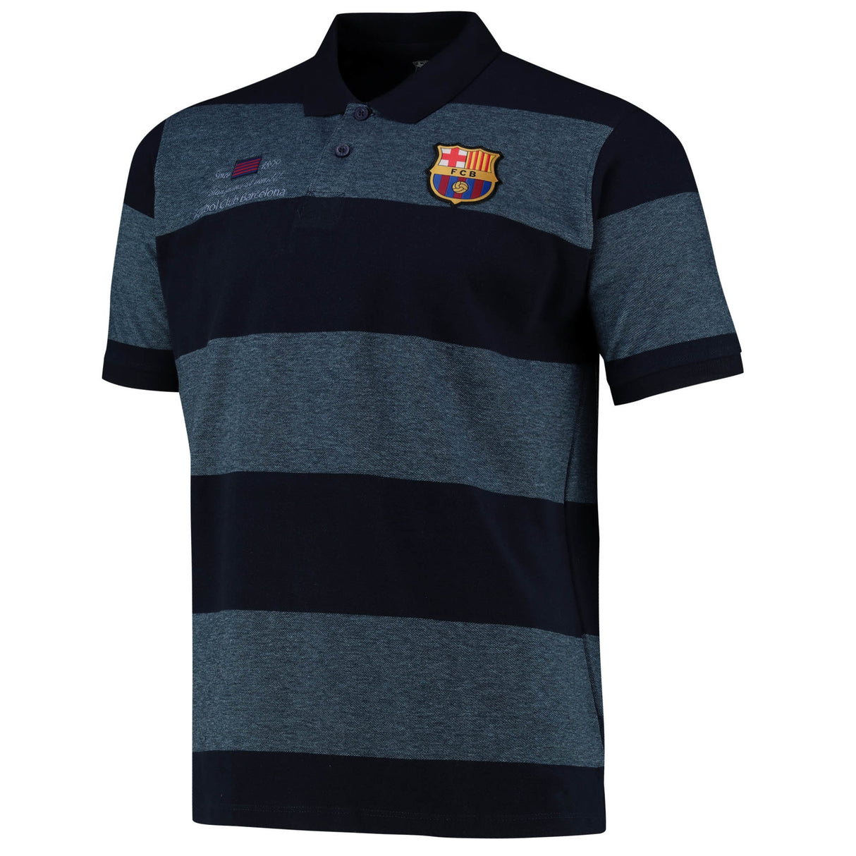 Barcelona Blue Tonal Stripe Polo - Blue - Mens - Kit Captain