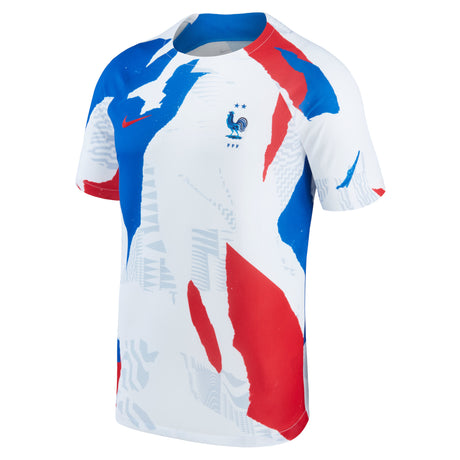 France Pre-Match Short Sleeve Top - White - Kit Captain