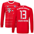 FC Bayern Home Shirt 2022-23 - Kids - Long Sleeve with Choupo-Moting 13 printing - Kit Captain