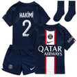 Paris Saint-Germain Home Stadium Kit 2022-23 - Infants with Hakimi 2 printing - Kit Captain