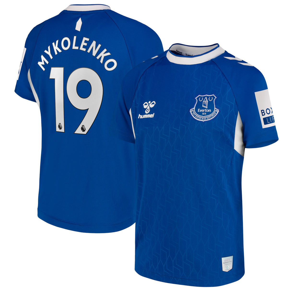 Everton Home Shirt 2022-23 - Kids with Mykolenko 19 printing - Kit Captain