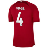 Liverpool Home Stadium Shirt 2022-23 with Virgil 4 printing - Kit Captain