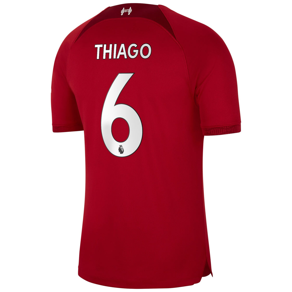 Liverpool Home Stadium Shirt 2022-23 with Thiago 6 printing - Kit Captain