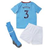 Manchester City Home Minikit 2022-23 with Rúben 3 printing - Kit Captain