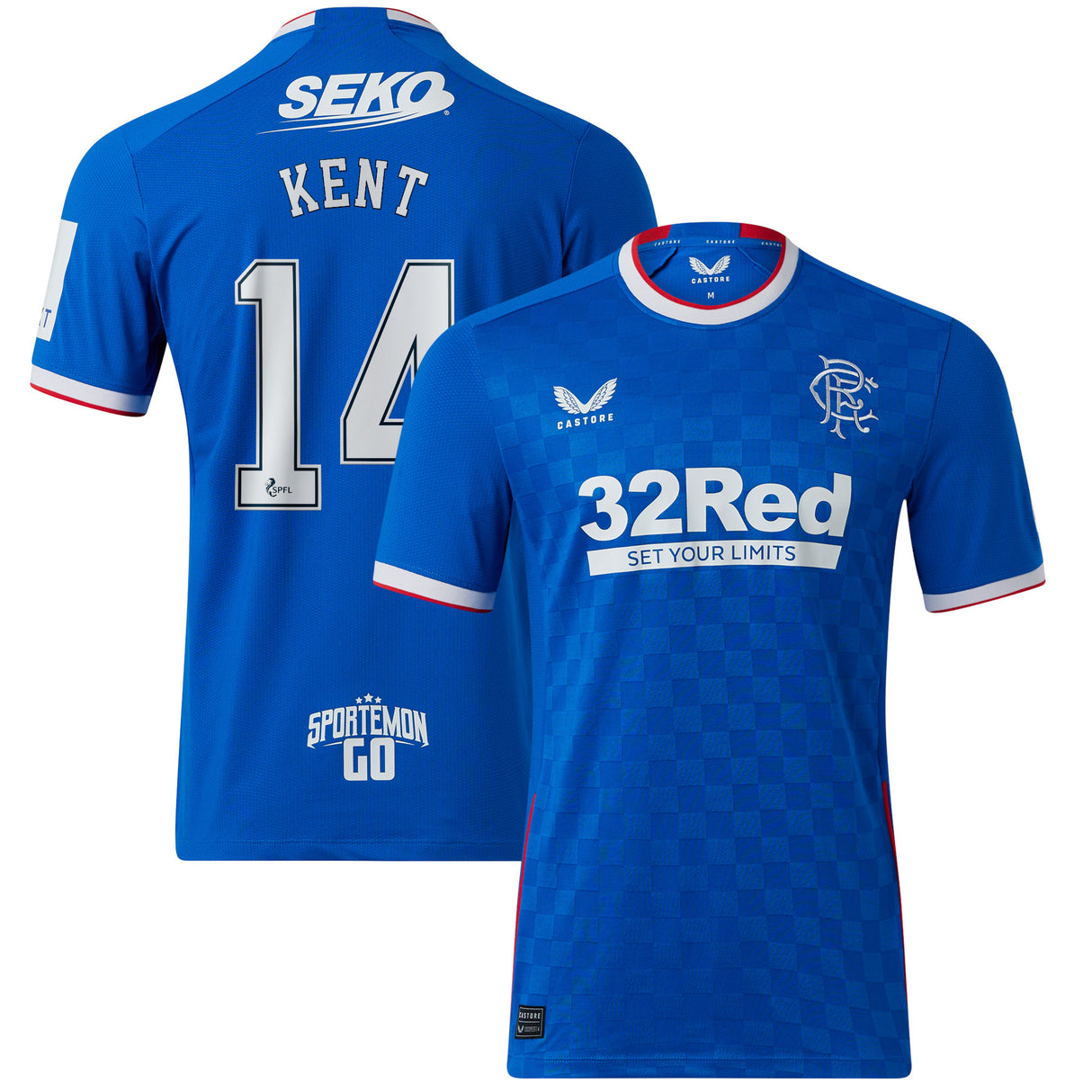 Glasgow Rangers Home Pro Shirt 2022-23 with Kent 14 printing - Kit Captain