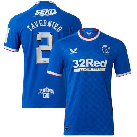 Glasgow Rangers Home Pro Shirt 2022-23 with Tavernier 2 printing - Kit Captain