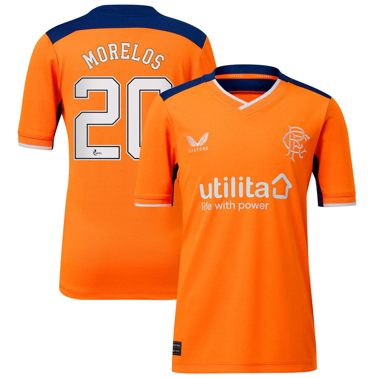 Glasgow Rangers Third Shirt 2022-23 - Kids with Morelos 20 printing - Kit Captain