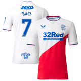 Glasgow Rangers Away Shirt 2022-23 with Hagi 7 printing - Kit Captain