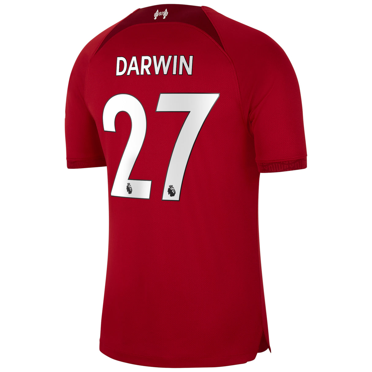 Liverpool Home Stadium Shirt 2022-23 with Darwin 27 printing - Kit Captain