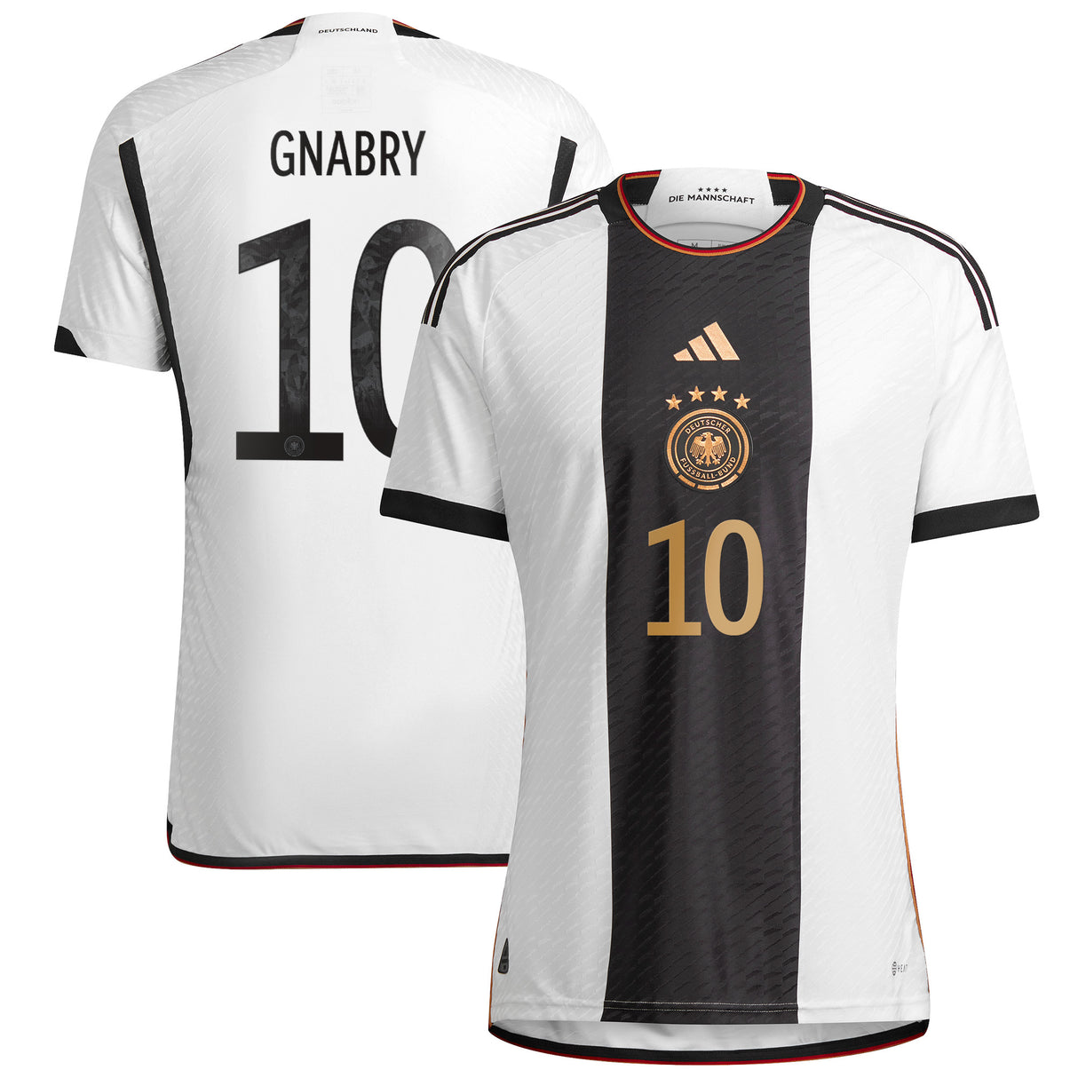 Germany Home Authentic Shirt with Gnabry 10 printing - Kit Captain