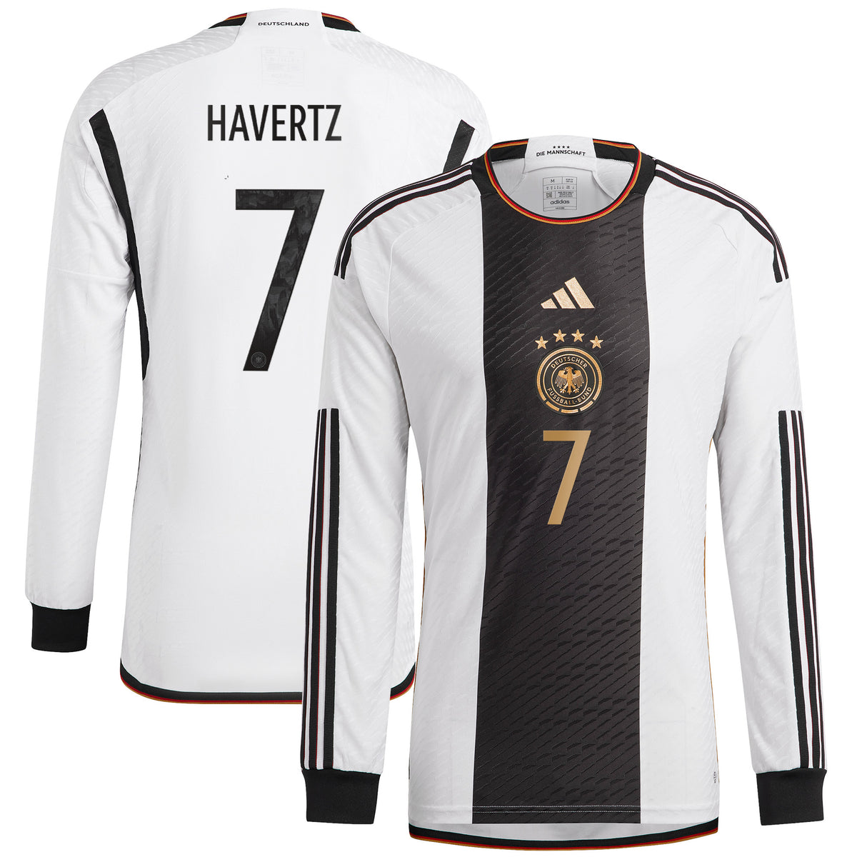 Germany Home Authentic Shirt - Long Sleeve with Havertz 7 printing - Kit Captain