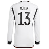 Germany Home Authentic Shirt - Long Sleeve with Müller 13 printing - Kit Captain