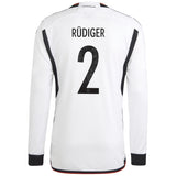 Germany Home Shirt - Long Sleeve with Rüdiger 2 printing - Kit Captain