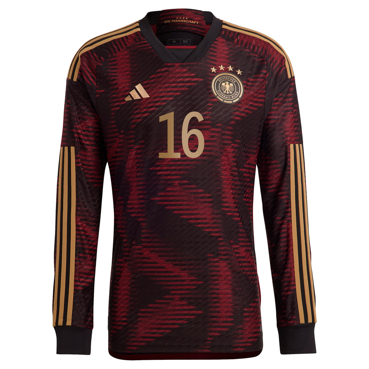 Germany Away Authentic Shirt - Long Sleeve with Klostermann 16 printing - Kit Captain