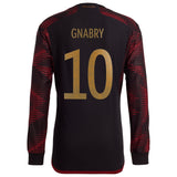 Germany Away Authentic Shirt - Long Sleeve with Gnabry 10 printing - Kit Captain