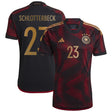 Germany Away Shirt with Schlotterbeck 23 printing - Kit Captain