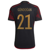 Germany Away Shirt with Gündogan 21 printing - Kit Captain