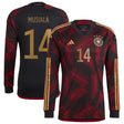 Germany Away Shirt - Long Sleeve with Musiala 14 printing - Kit Captain