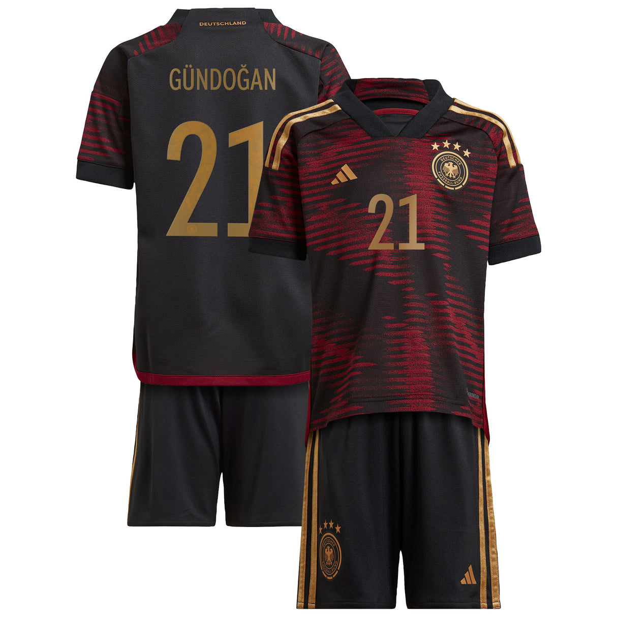 Germany Away Minikit with Gündogan 21 printing - Kit Captain