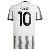 Juventus Home Shirt 2022-23 - Kids with Pogba 10 printing - Kit Captain