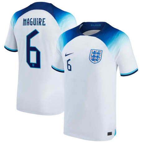 England Home Stadium Shirt 2022 with Maguire 6 printing - Kit Captain