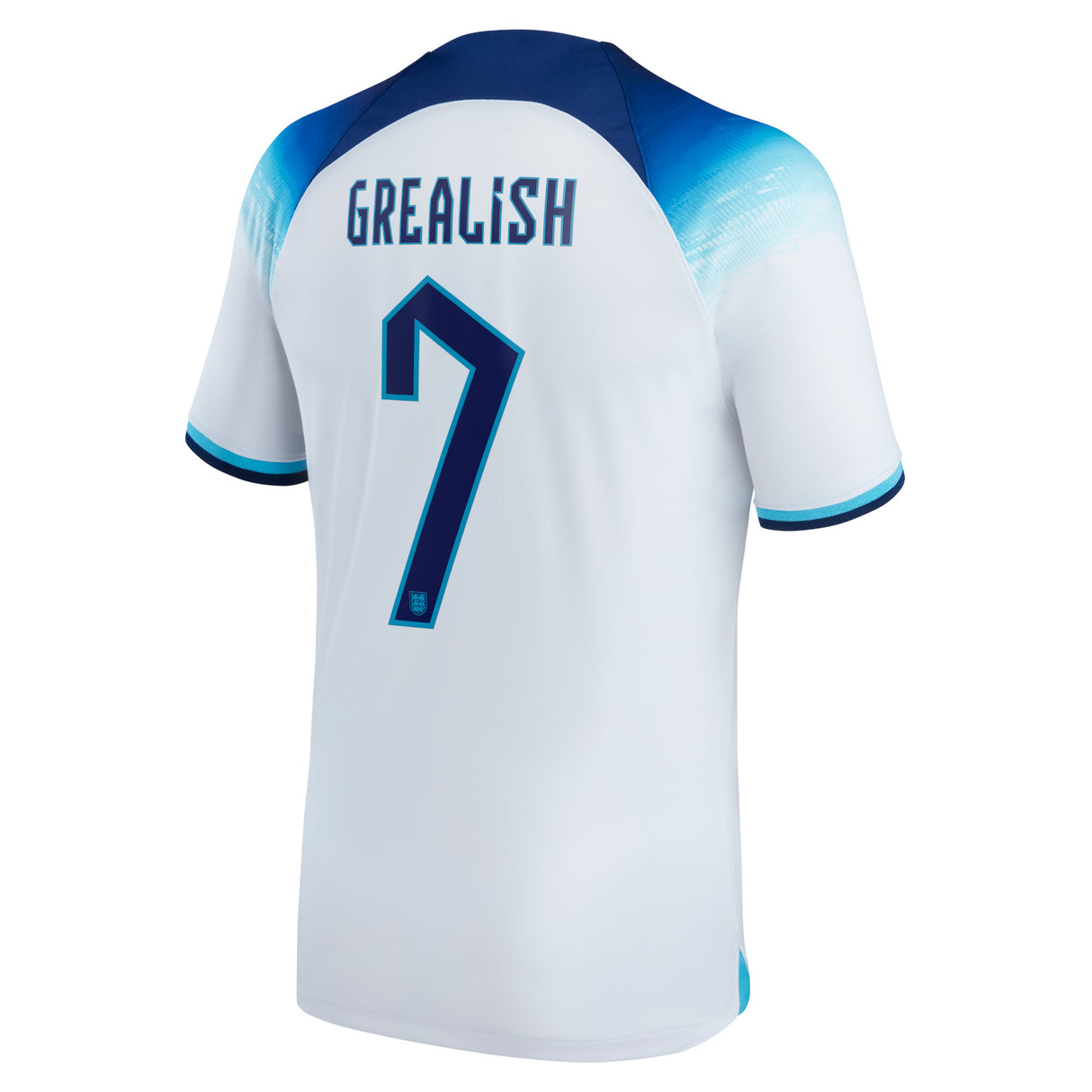 England Home Stadium Shirt 2022 with Grealish 7 printing - Kit Captain