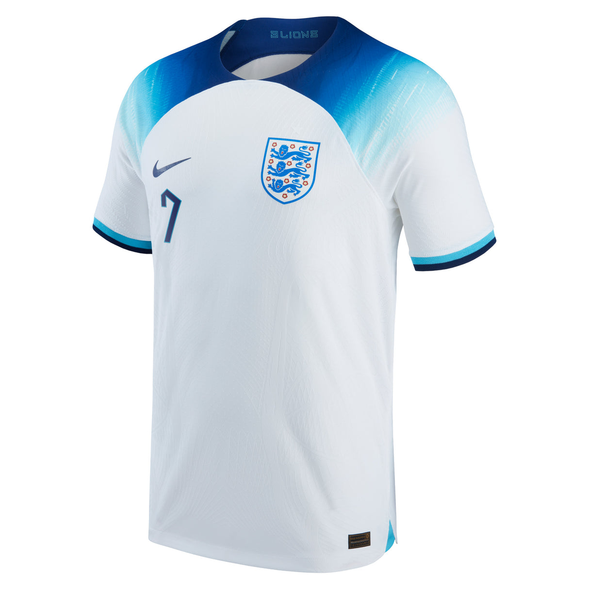 England Home Match Shirt 2022 with Grealish 7 printing - Kit Captain