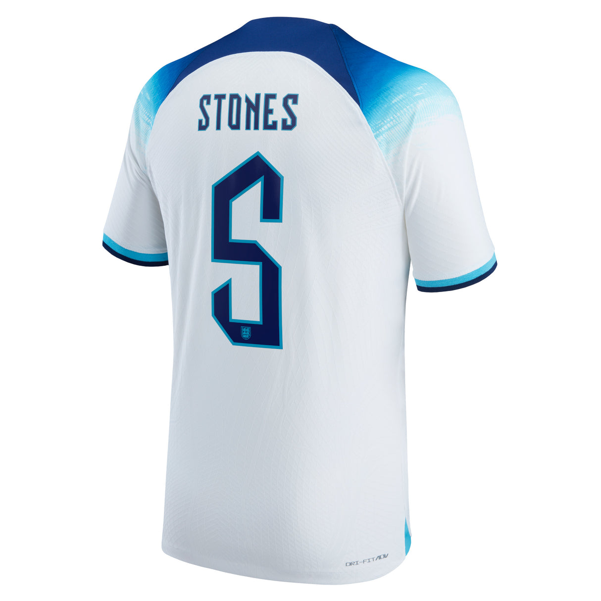 England Home Match Shirt 2022 with Stones 5 printing - Kit Captain