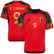 Belgium Home Shirt - Kids with Lukaku 9 printing - Kit Captain