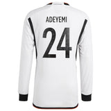 Germany Home Authentic Shirt 2022 - Long Sleeve with Adeyemi 24 printing - Kit Captain