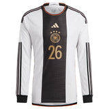 Germany Home Authentic Shirt 2022 - Long Sleeve with Moukoko 26 printing - Kit Captain