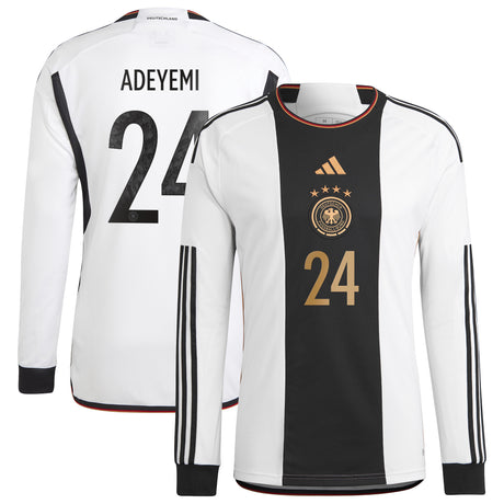 Germany Home Shirt 2022 - Long Sleeve with Adeyemi 24 printing - Kit Captain