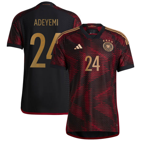 Germany Away Authentic Shirt 2022 with Adeyemi 24 printing - Kit Captain