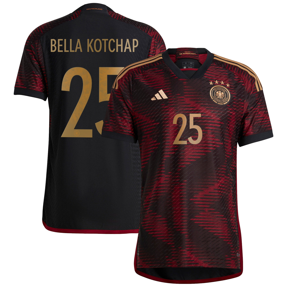 Germany Away Authentic Shirt 2022 with Bella Kotchap 25 printing - Kit Captain