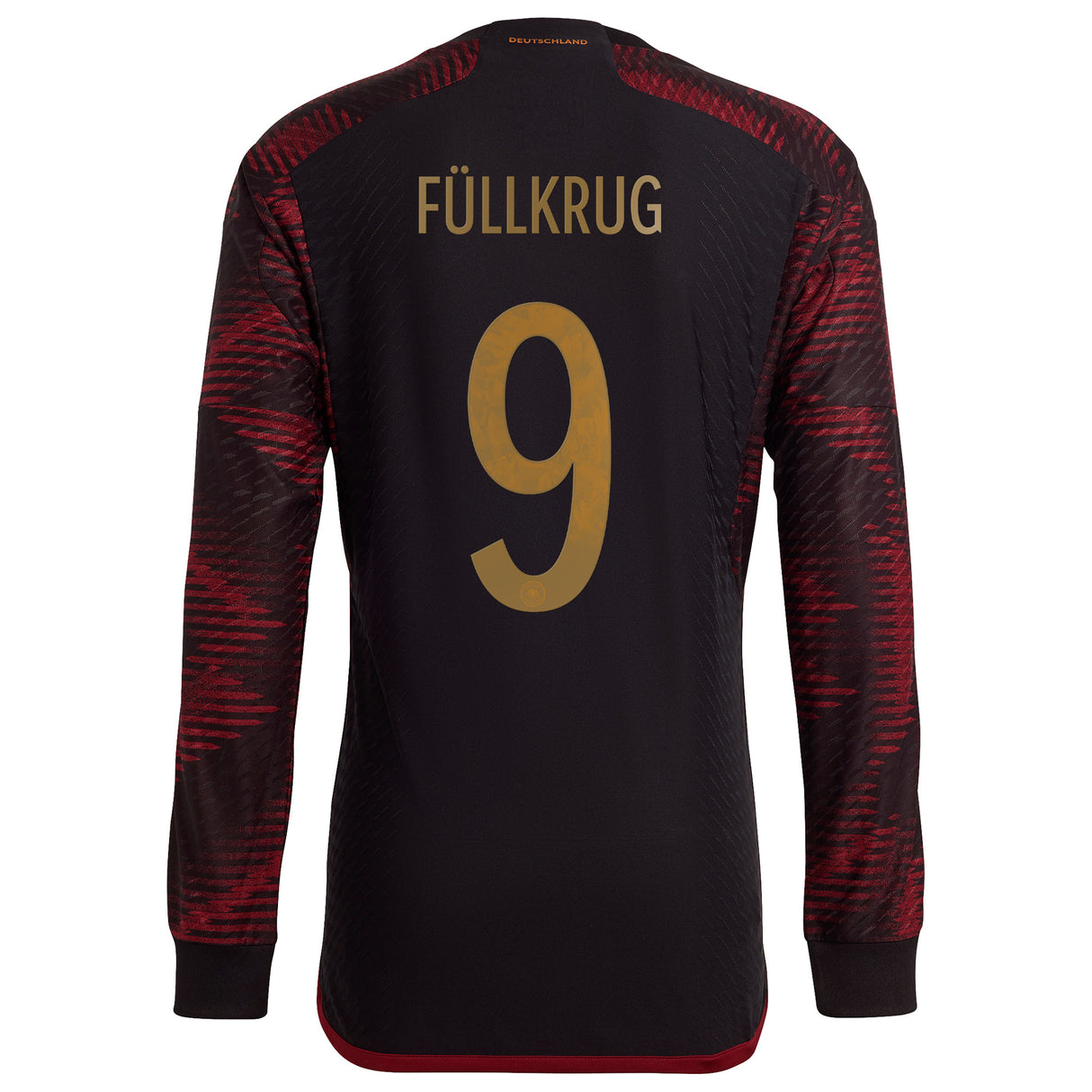 Germany Away Authentic Shirt 2022 - Long Sleeve with Füllkrug 9 printing - Kit Captain