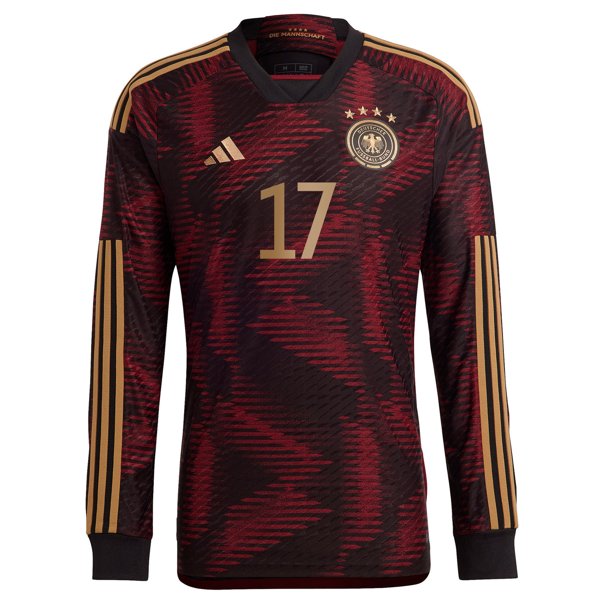 Germany Away Authentic Shirt 2022 - Long Sleeve with Brandt 17 printing - Kit Captain