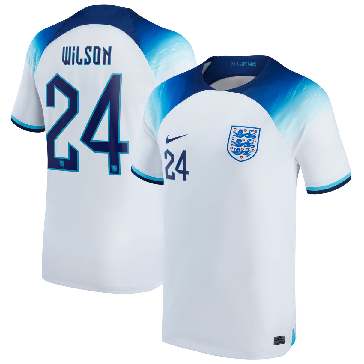 England Home Stadium Shirt 2022 with Wilson 24 printing - Kit Captain