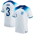 England Home Match Shirt 2022 with Shaw 3 printing - Kit Captain