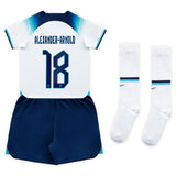 England Home Stadium Kit 2022 - Little Kids with Alexander-Arnold 18 printing - Kit Captain