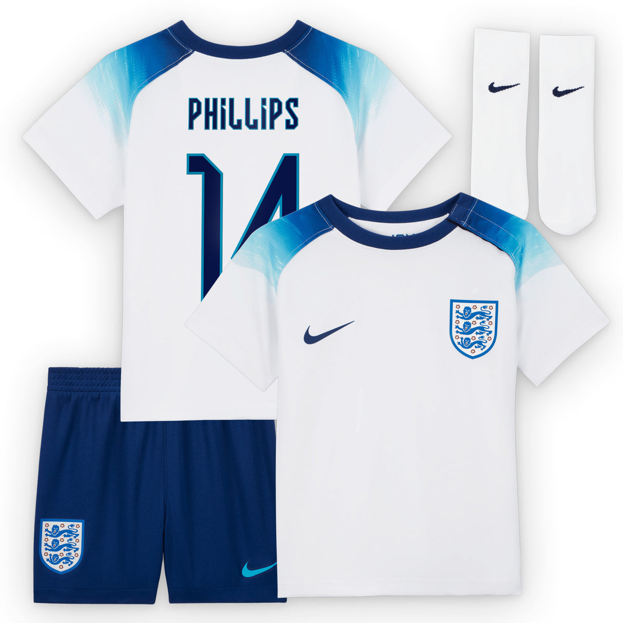 England Home Stadium Kit 2022 - Infants with Phillips 14 printing - Kit Captain